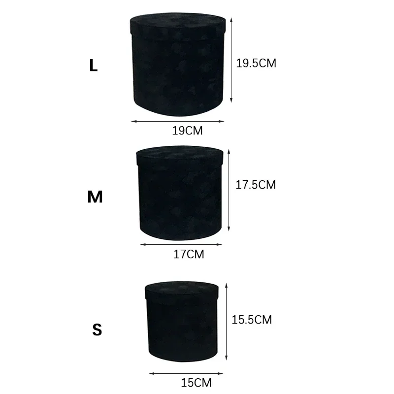 3Pcs/Set Velvet Gift Box Round - Florist Supply Buckets reseña y precio