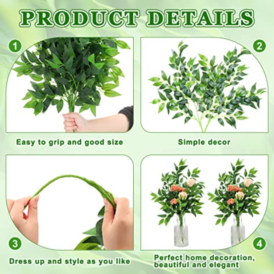 Pcs Artificial Italian Ruscus  - Ruscus Stem Faux reseña y precio