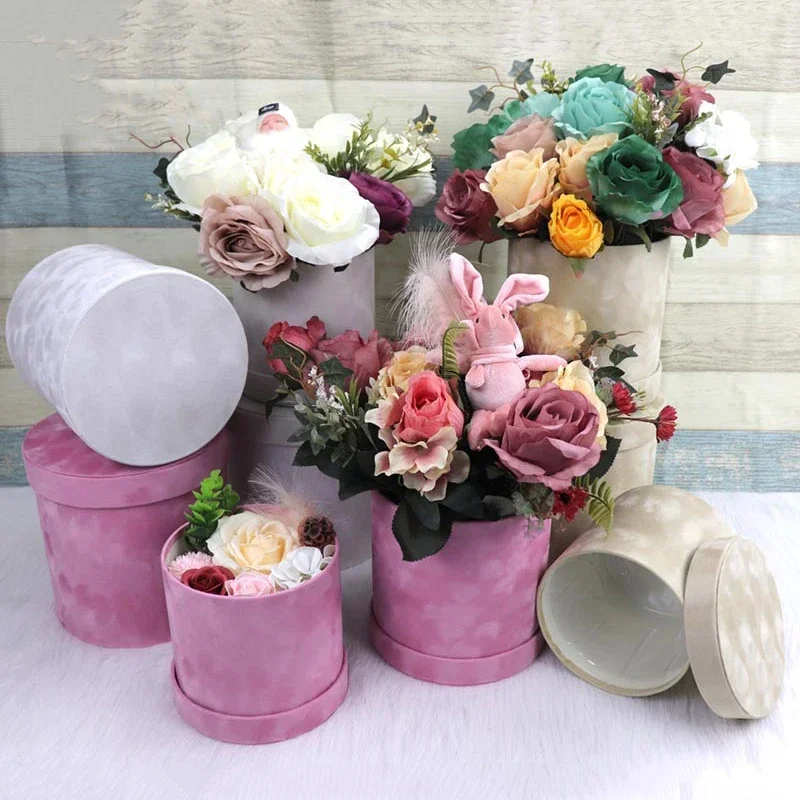 3Pcs/Set Round Shape Velvet Gi - Florist Supply Buckets reseña y precio