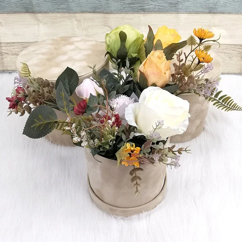 3Pcs/Set Round Shape Velvet Gi - Florist Supply Buckets reseña y precio